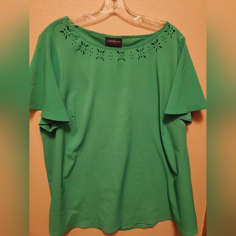Lane Bryant kelly green 18/20 blouse